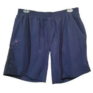 RHONE Lined Athletic Shorts Size XL Dark Blue Elastic Waist Pockets Training
